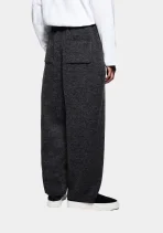 MKI Miyuki Zoku Mohair Blend Knit Wide Leg Joggers Charcoal (4)