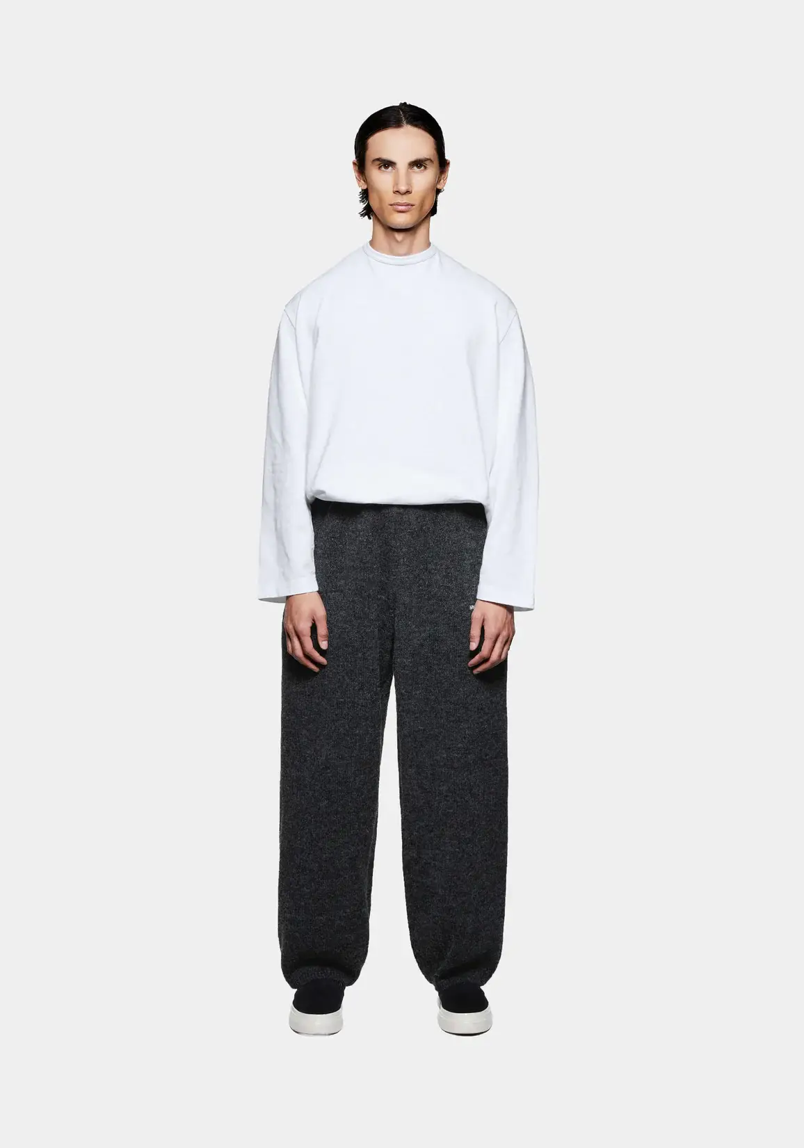 MKI Miyuki Zoku Mohair Blend Knit Wide Leg Joggers Charcoal (6) MKI Miyuki Zoku Mohair Blend Knit Wide Leg Joggers Charcoal (6)