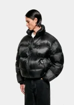 MKI Miyuki Zoku Translucent Funnel Neck Bubble Jacket Black (5)