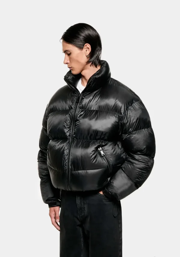 MKI Miyuki Zoku Translucent Funnel Neck Bubble Jacket Black (5)