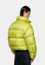MKI Miyuki Zoku Translucent Funnel Neck Bubble Jacket Chartreuse (4)
