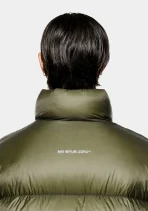 MKI Miyuki Zoku Translucent Funnel Neck Bubble Jacket Olive (2)