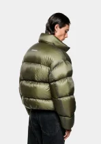MKI Miyuki Zoku Translucent Funnel Neck Bubble Jacket Olive (4)
