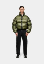 MKI Miyuki Zoku Translucent Funnel Neck Bubble Jacket Olive (6)