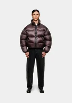 MKI Miyuki Zoku Translucent Funnel Neck Bubble Jacket Raisin (6)