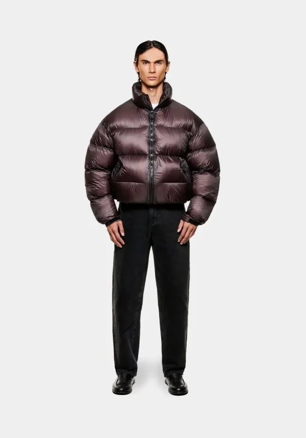 MKI Miyuki Zoku Translucent Funnel Neck Bubble Jacket Raisin (6)