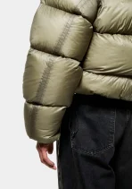 MKI Miyuki Zoku Translucent Funnel Neck Bubble Jacket Sage (1)