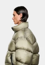 MKI Miyuki Zoku Translucent Funnel Neck Bubble Jacket Sage (3)