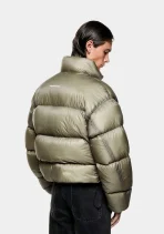 MKI Miyuki Zoku Translucent Funnel Neck Bubble Jacket Sage (4)