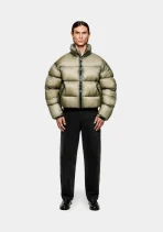 MKI Miyuki Zoku Translucent Funnel Neck Bubble Jacket Sage (6)