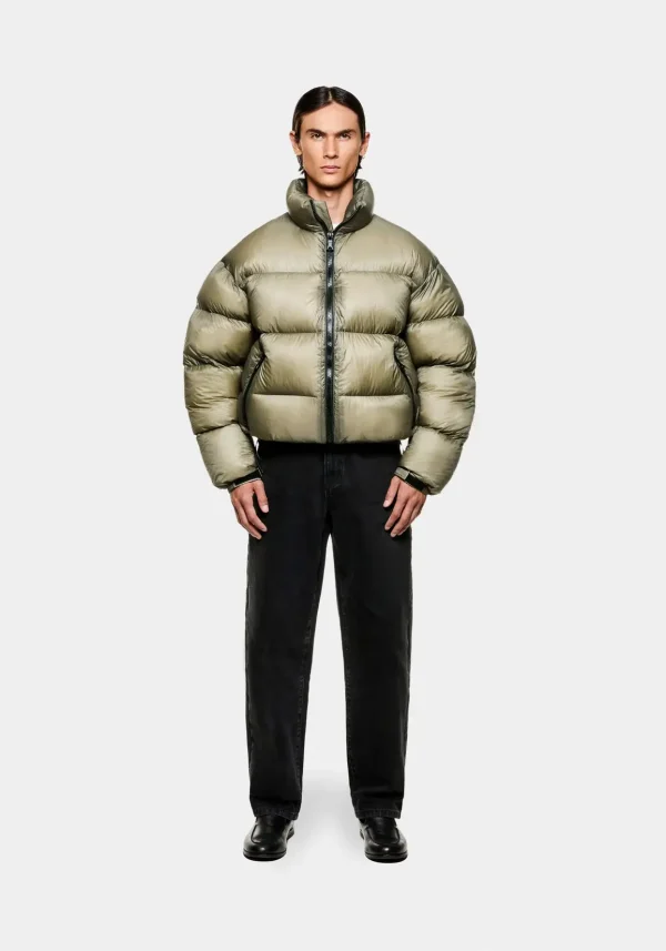 MKI Miyuki Zoku Translucent Funnel Neck Bubble Jacket Sage (6)