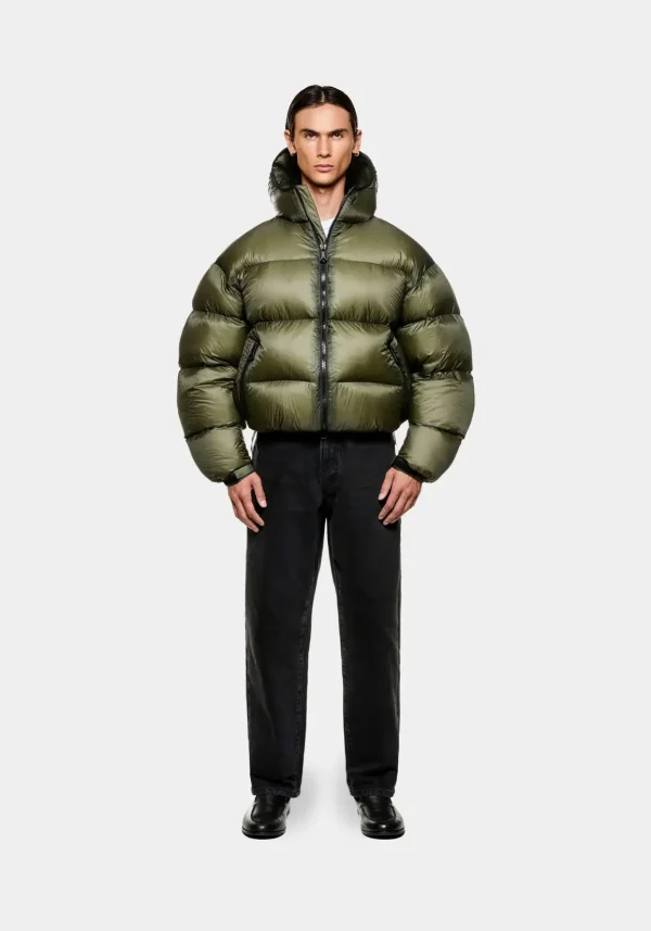 MKI Miyuki Zoku Translucent Hooded Bubble Jacket Olive (6)