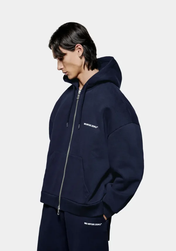 Mki Miyuki Zoku Zip Hoodie Navy (3)