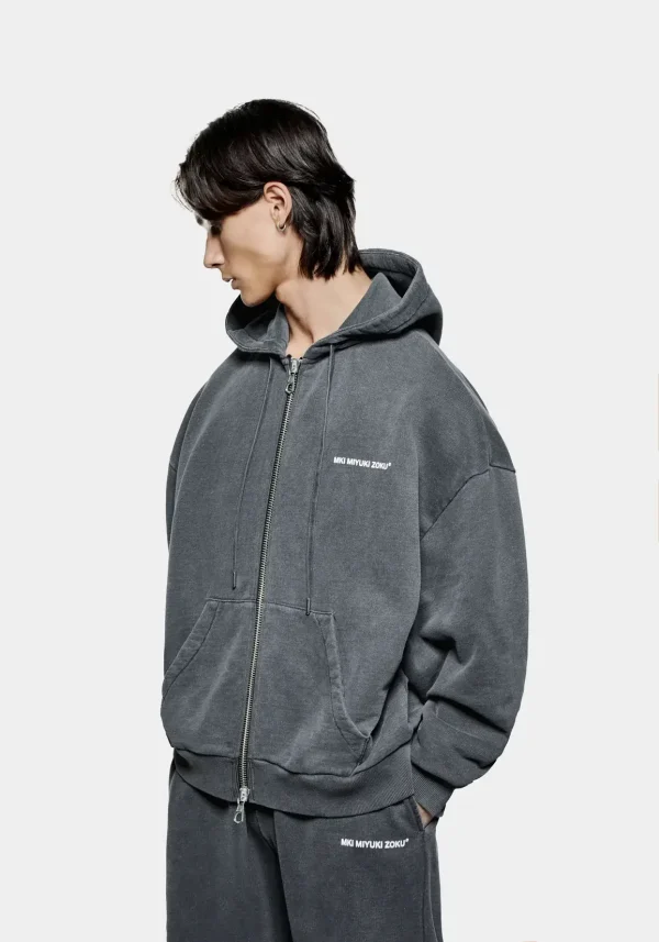 Mki Miyuki Zoku Zip Hoodie Pigment Black (8)