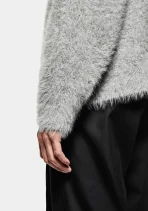 Mki Miyuki Zoku Faux Alpaca Knit Track Jacket Grey (1)