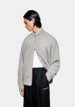 Mki Miyuki Zoku Faux Alpaca Knit Track Jacket Grey (5)
