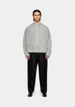 Mki Miyuki Zoku Faux Alpaca Knit Track Jacket Grey (6)