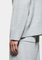 Mki Miyuki Zoku Mohair Blend Knit Track Jacket Light Grey (1)