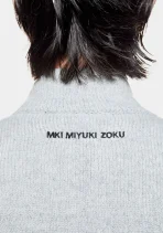 Mki Miyuki Zoku Mohair Blend Knit Track Jacket Light Grey (2)