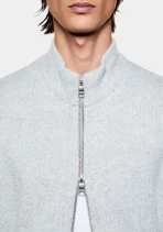 Mki Miyuki Zoku Mohair Blend Knit Track Jacket Light Grey (3)