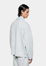 Mki Miyuki Zoku Mohair Blend Knit Track Jacket Light Grey (4)