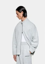 Mki Miyuki Zoku Mohair Blend Knit Track Jacket Light Grey (5)
