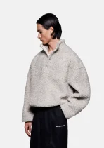 Mki Miyuki Zoku Wool Fleece Quarter Button Up Jacket (5)