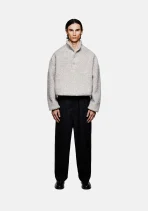 Mki Miyuki Zoku Wool Fleece Quarter Button Up Jacket (6)