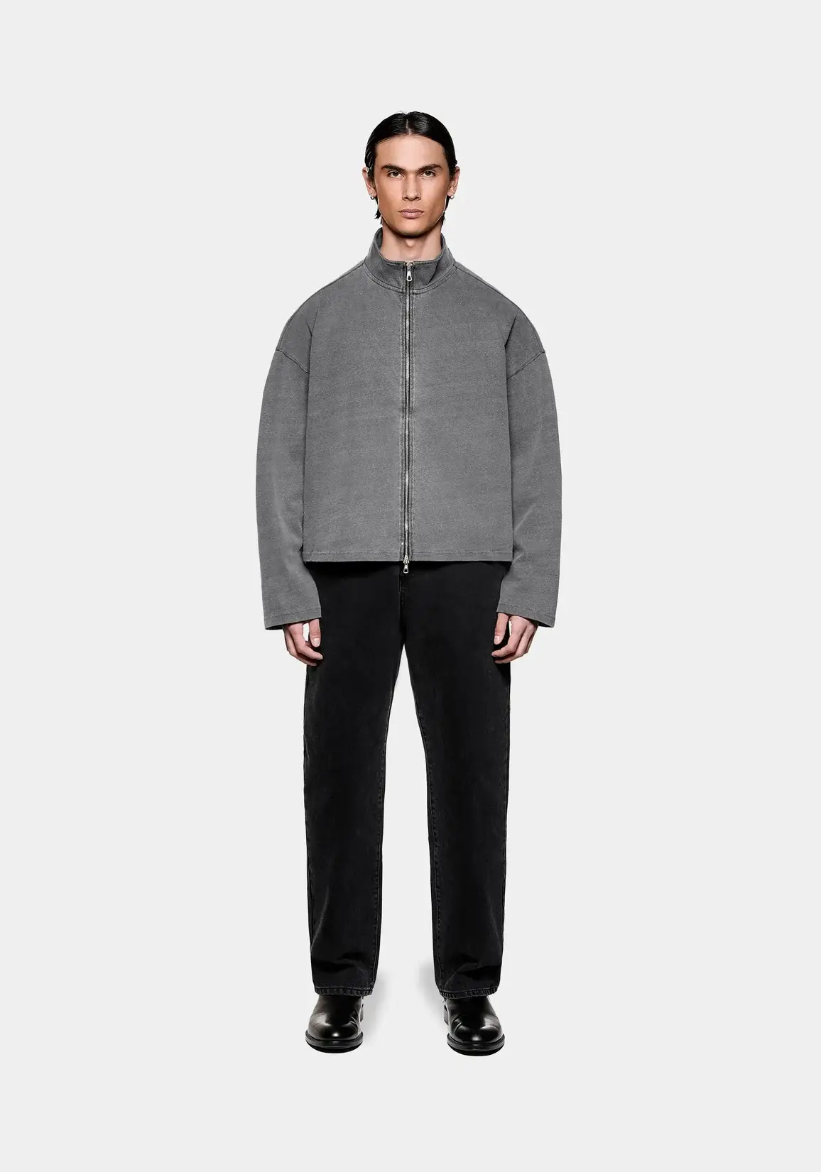 Mki 400 Gsm Pigment Black Dyed Track Jacket (8) Mki 400 Gsm Pigment Black Dyed Track Jacket (8)