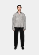 Mki Box Dress Shirt Grey Stripe (1)