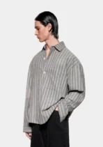 Mki Box Dress Shirt Grey Stripe (5)