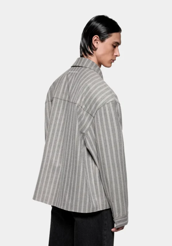 Mki Box Dress Shirt Grey Stripe (6)