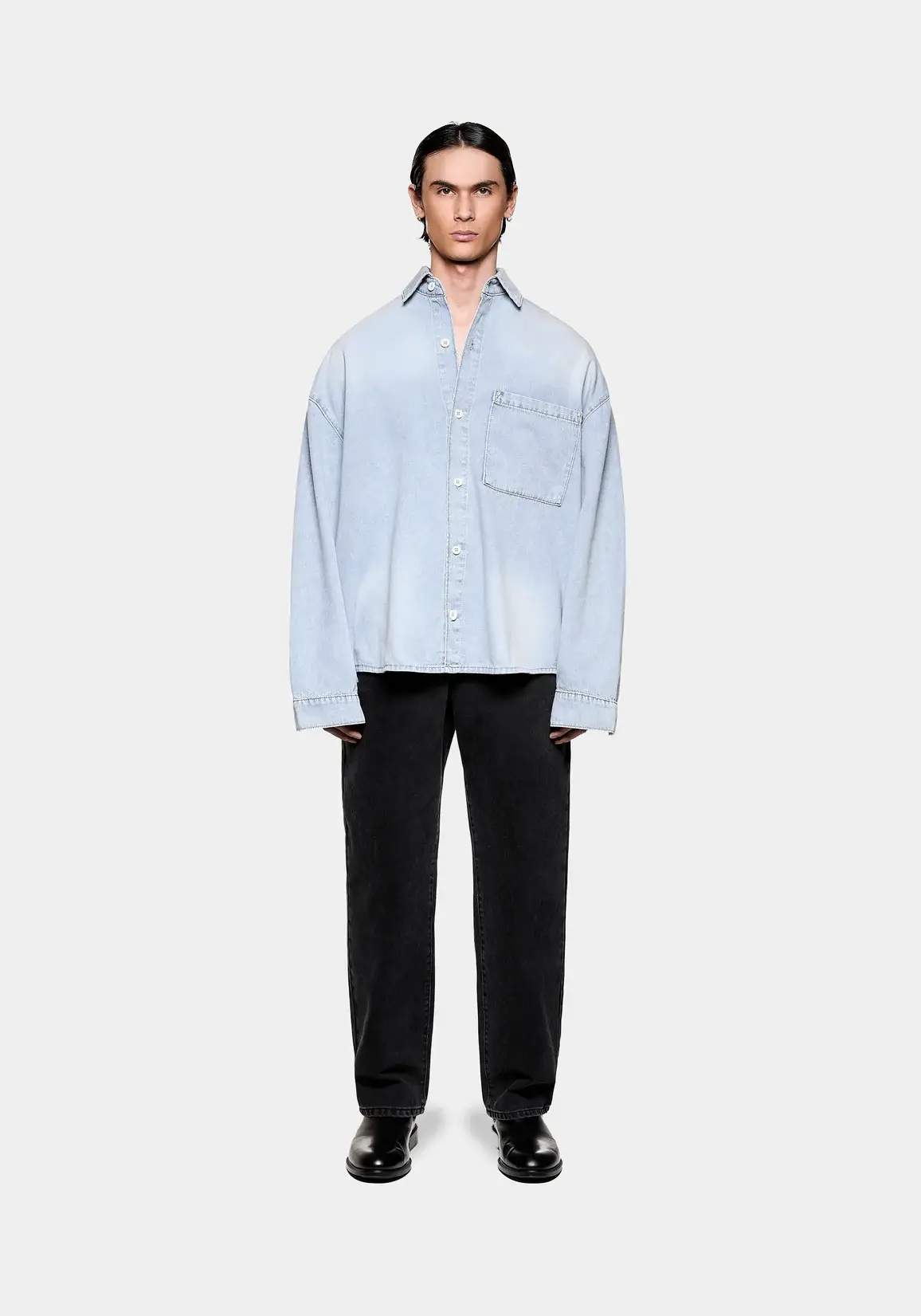 Mki Box Dress Shirt Sunfaded Denim (1) Mki Box Dress Shirt Sunfaded Denim (1)