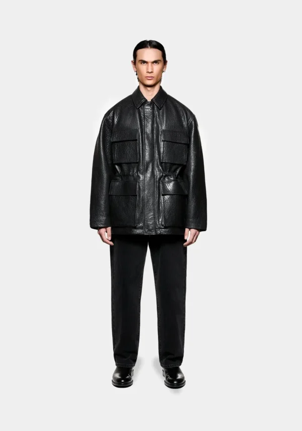 Mki Bubble Leather Field Jacket (1)