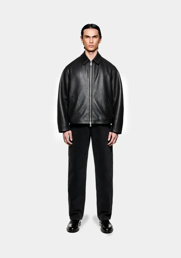 Mki Cropped Leather Rider Jacket (1)