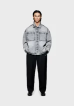 Mki Denim Box Overshirt Black Grey (1)