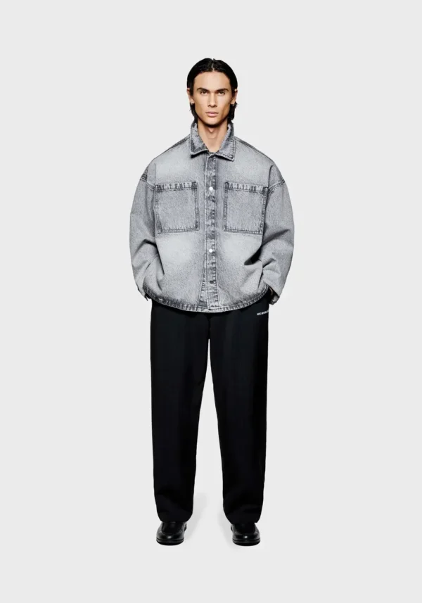 Mki Denim Box Overshirt Black Grey (1)