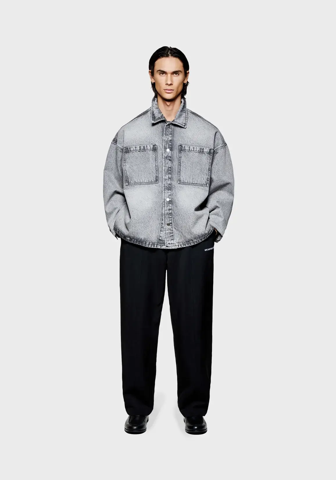 Mki Denim Box Overshirt Black Grey (1) Mki Denim Box Overshirt Black Grey (1)