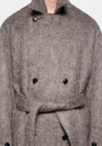 Mki Hairy Wool Double Breasted Overcoat (1)