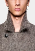 Mki Hairy Wool Double Breasted Overcoat (4)