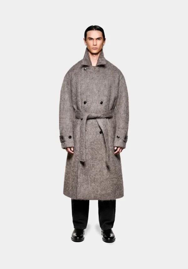 Mki Hairy Wool Double Breasted Overcoat (7)