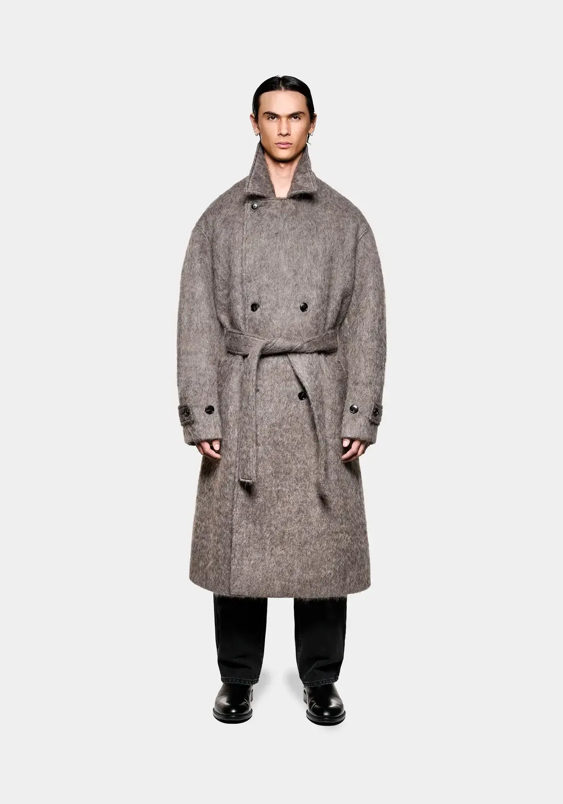 Mki Hairy Wool Double Breasted Overcoat (7) Mki Hairy Wool Double Breasted Overcoat (7)