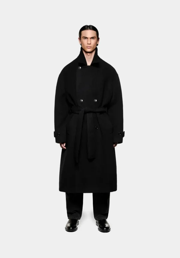 Mki Wool Double Breasted Overcoat (1)